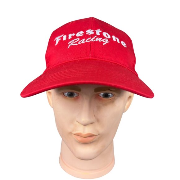 Vintage Firestone Racing Red Snapback Hat Adjustable Cotton Cap - Picture 1 of 11